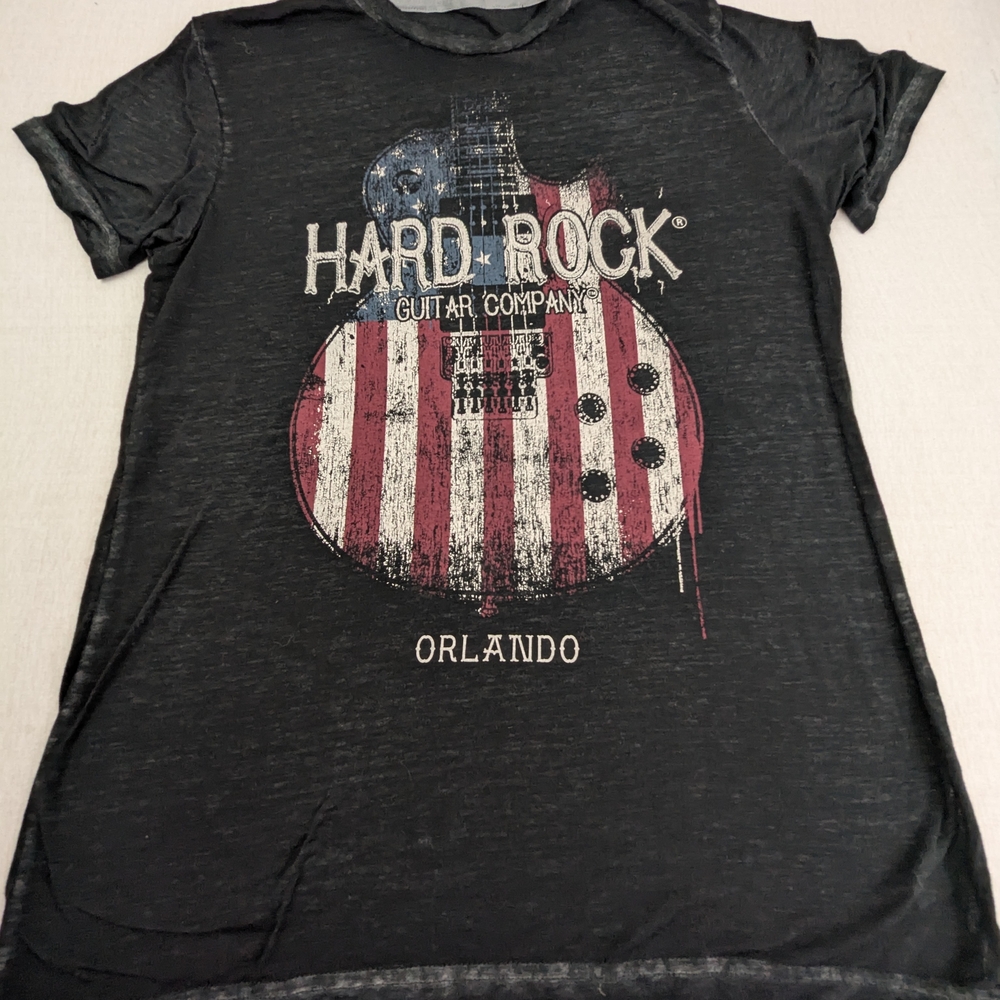 Hard Rock Guitar Orlando Patriotic Red White Blue Guitar Medium